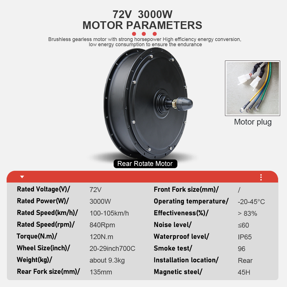 Motor para Bicicleta Eléctrica - Ebike Conversion Kit 72V 3000W reseña y precio